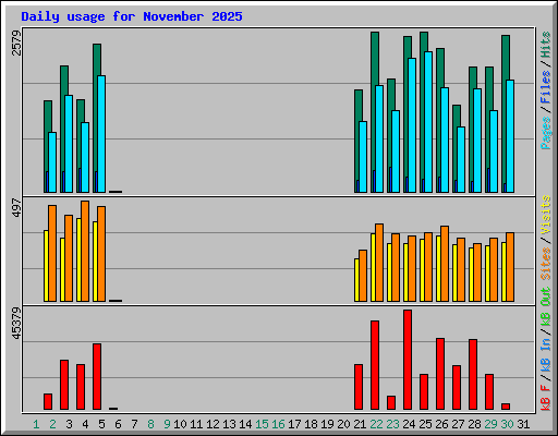 Daily usage for November 2025