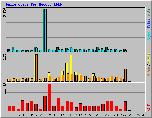 Daily usage for August 2026